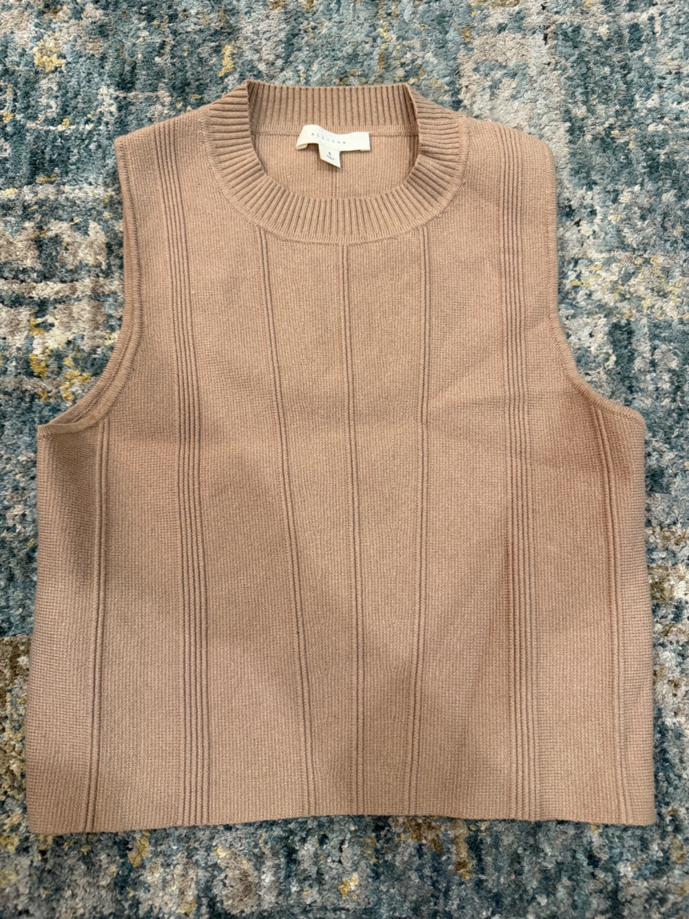 All:Row the Farrah Brown/Beige Ribbed TanK Vest Top